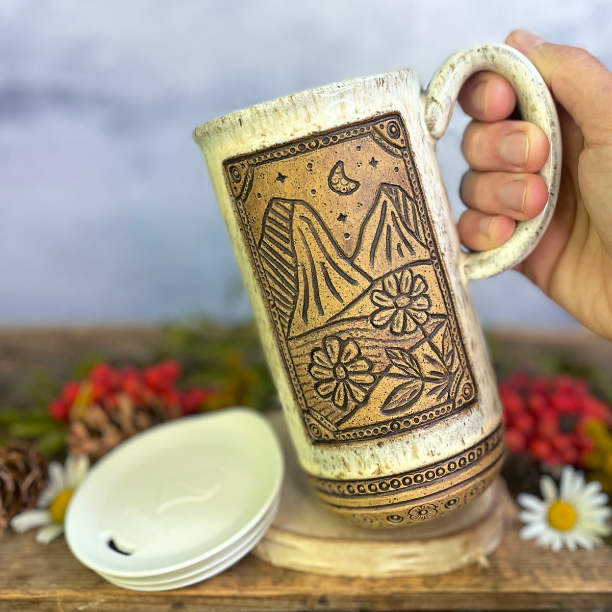 63. 18oz. Mountain Wildflower Travel Mug